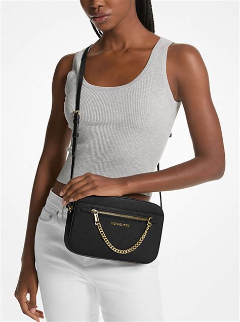 michael kors jet set 3 in 1|Jet Set Large Saffiano Leather Crossbody Bag.